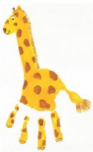 handprint giraffe craft