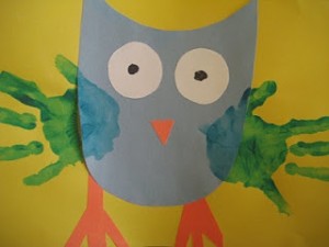 handprint owl craft for kids