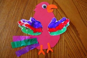 handprint parrot craft idea