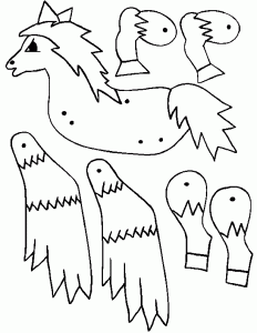 horse puppet coloring