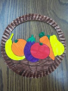 paper plate fruit basket craft for kids