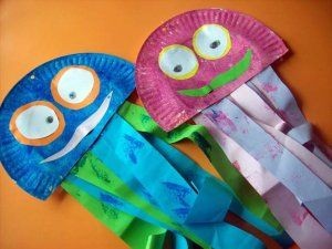 paper plate jelly fish craft