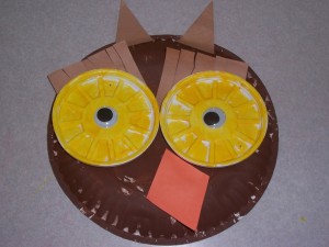 paper plate owl craft for kids