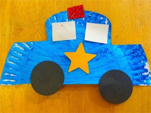 paper plate police car craft