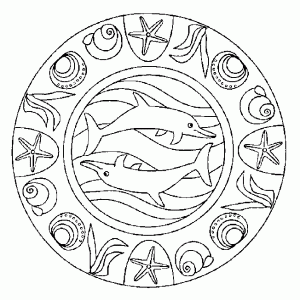 whale mandala coloring page