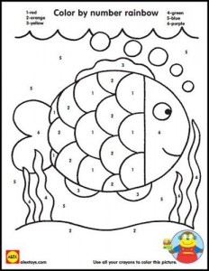 Color by number rainbow fish printable