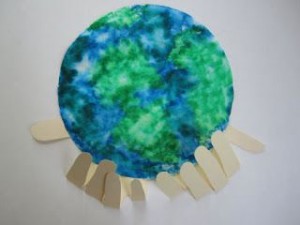 Earth Day Coffee Filter with Hands Craft