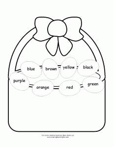 Easter Color Basket Worksheet