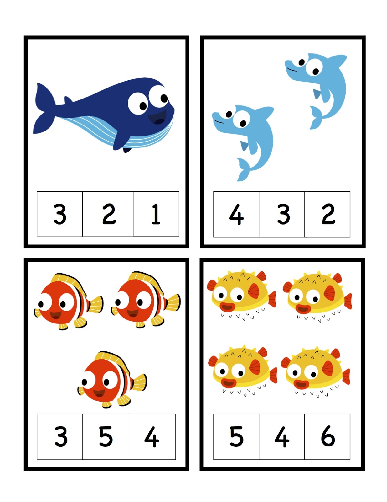 Fish Numbers Worksheet