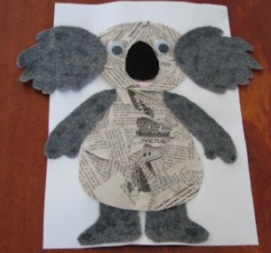 Koala craft with newspaper