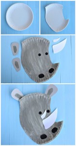 Paper Plate Rhino Craft for Kids
