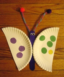 Paper plate butterfly craft idea