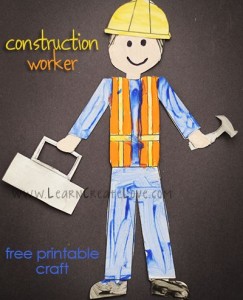Printable Construction Worker Craft