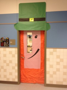 St Patrick's day door decoration for the classroom