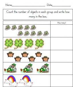 St. Patrick's Day Counting Practice