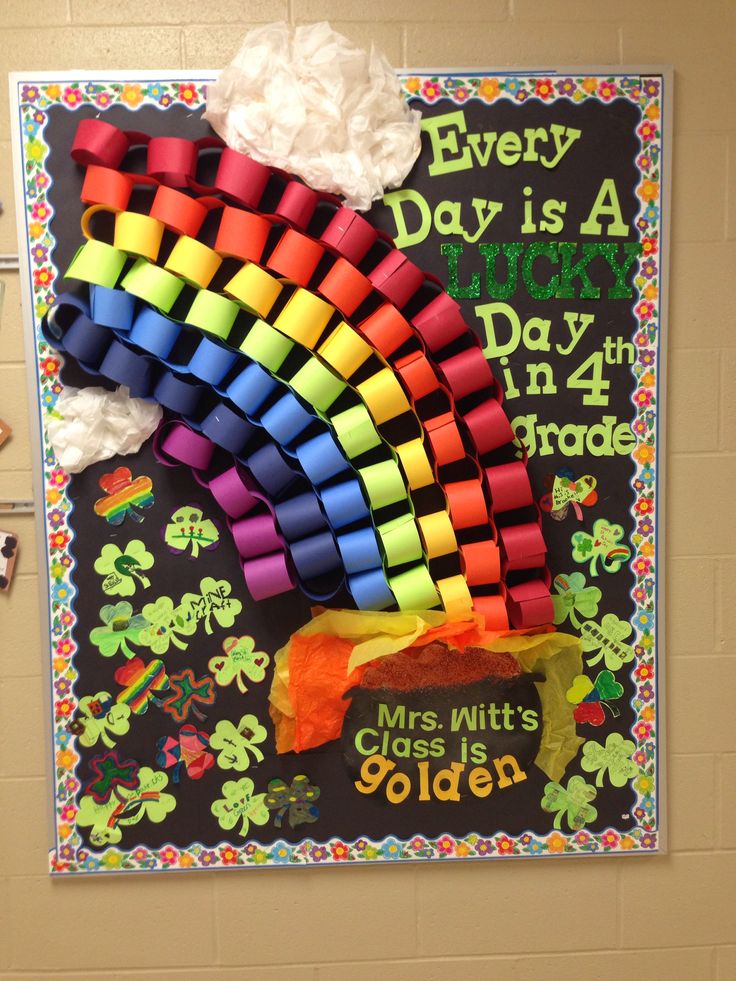 bulletin patricks rainbow bullentin irish organizedclassroom theme patricio preschoolactivities aulas decorar luck pionik