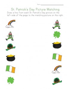 St. Patricks day worksheets for several different skills