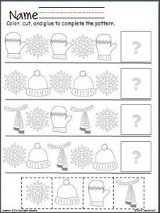 Winter Pattern Practice worksheet