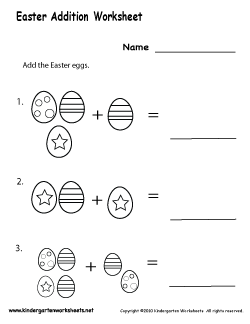 easter addition worksheet for kids - Easter Worksheets For Kindergarten
