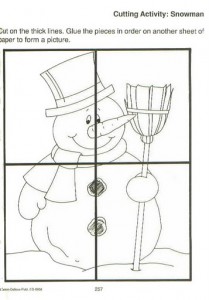 easy snowman puzzle craft