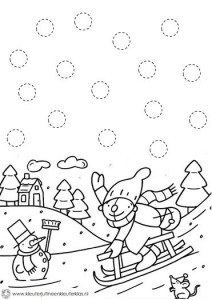 free winter trace worksheet for kids