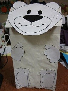 paper bag polar bear craft