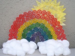 pasta rainbow craft