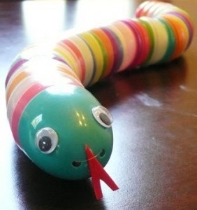plastic egg snake craft