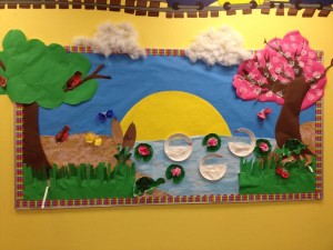 preschool spring bulletin board