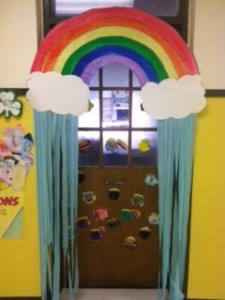 rainbow door decor idea