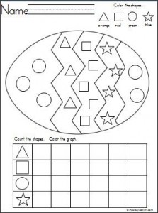 Easter Egg Shapes Graph for practice with shape recognition