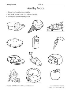 Healthy Foods Worksheet