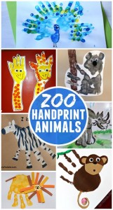 Zoo Animal Handprint Crafts for Kids