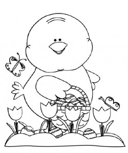 easter chick coloring page
