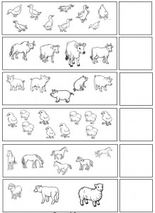 farm animal count and write numbers worksheet