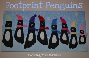 footprint penguin bulletin board