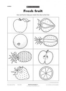 fruit matching worksheet