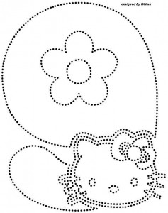hello kitty number 9 trace worksheet