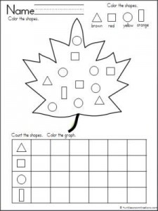 leaf shapes graph worksheet