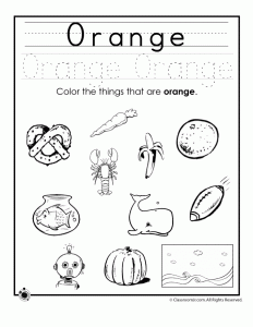 orange color worksheets