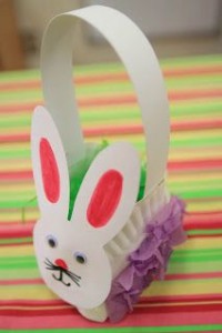 paper plate easter bunny basket