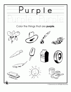 purple color worksheets