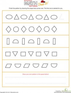 shapes pattern worksheets