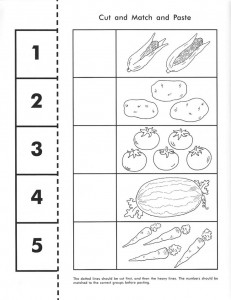 vegetable counting worksheet