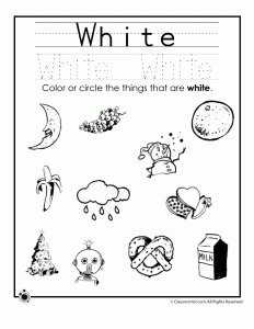 white color worksheets