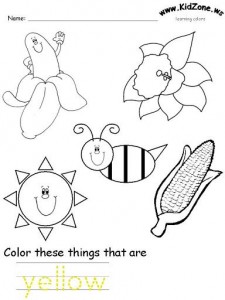 yellow color worksheet