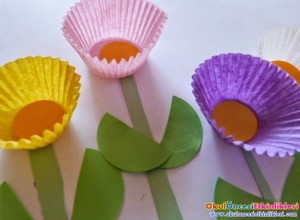 cupcake liner flower craft