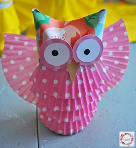 cupcake liner owl craft