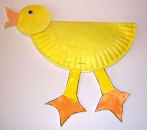 free paper plate duck craft
