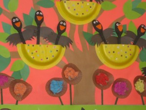 paper plate and spoon bird craft